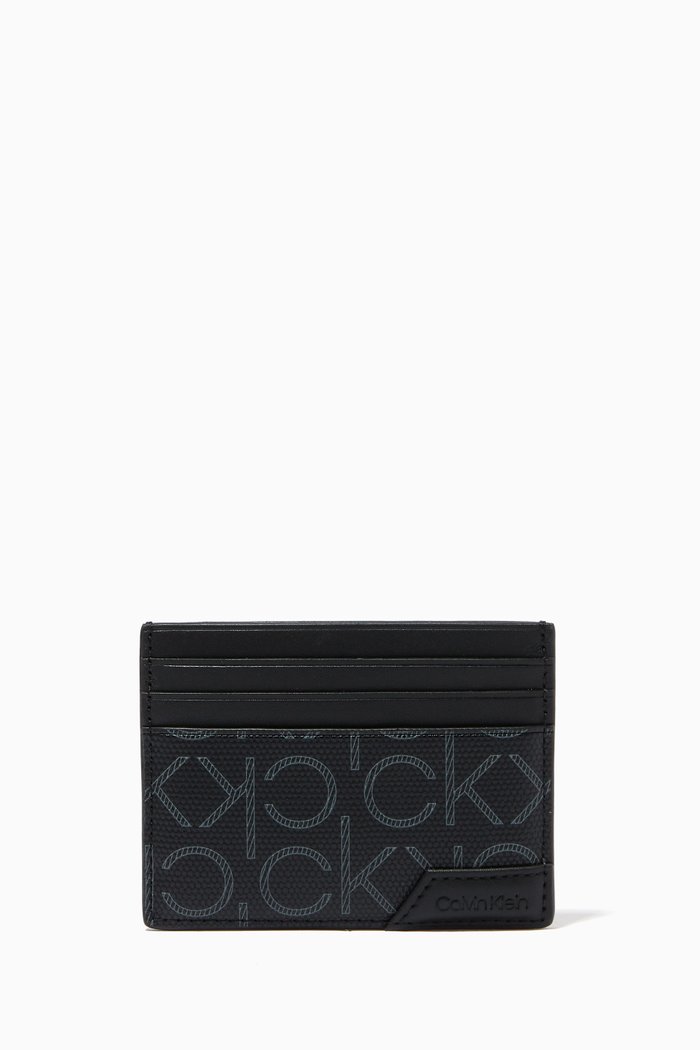

RFID Monogram Cardholder in Leather, Black