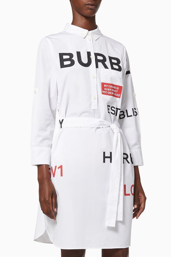 

Horseferry Shirt Dress in Cotton, White