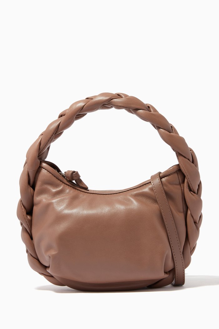 

Espiga Mini Top Handle Bag in Leather, Neutral