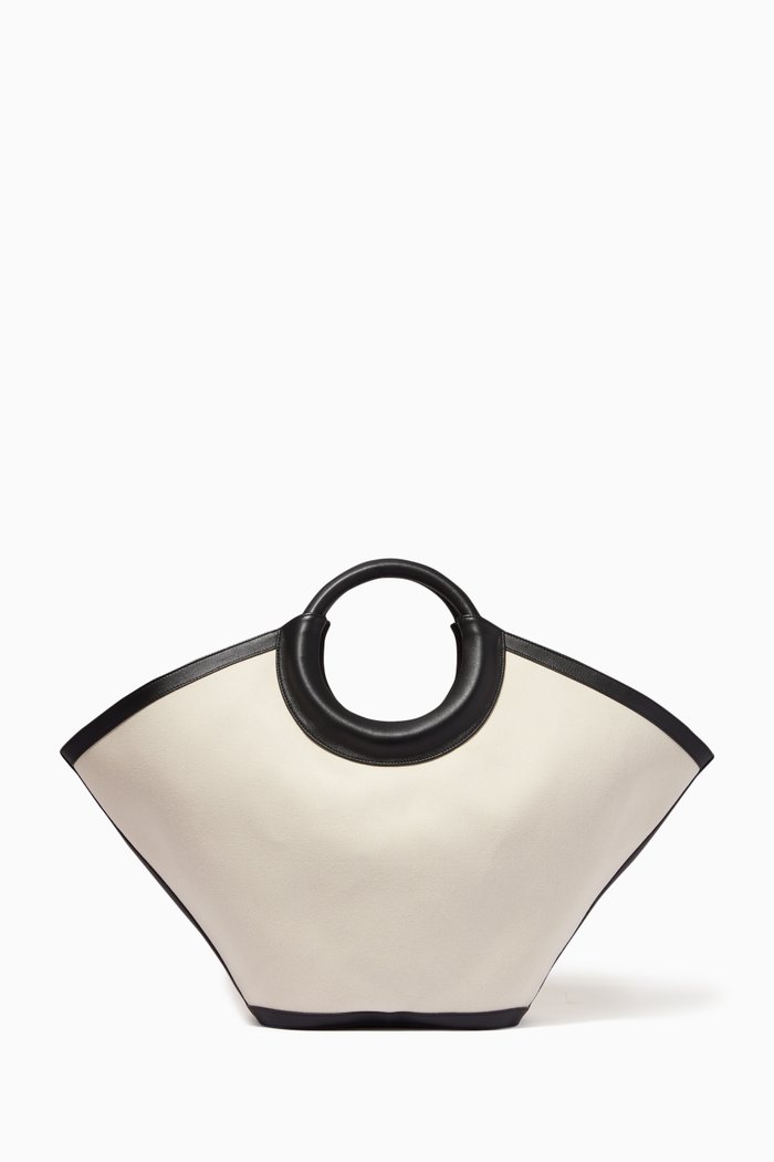 Cabasso Large Tote Bag in Canvas, Neutral