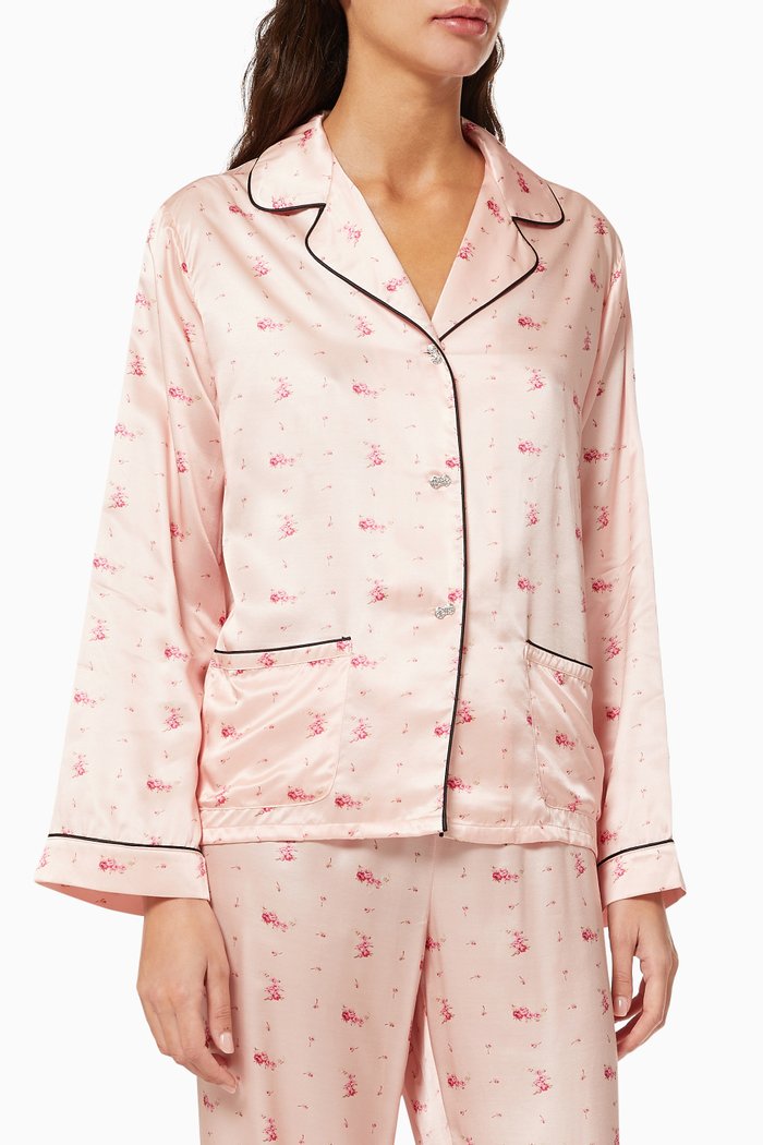 

Jane Roses Top in Silk, Pink
