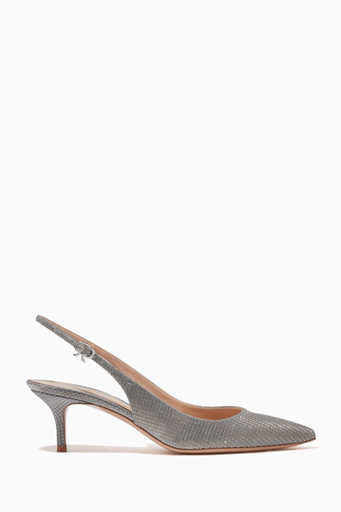 

Ribbon Sling Pumps in Mosaico, Grey