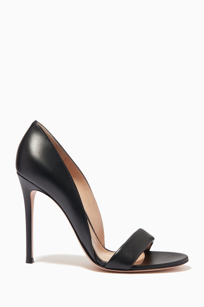 

105 Open Toe Pumps in Nappa, Black