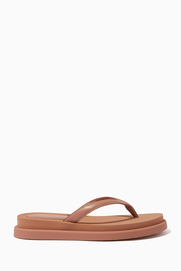 Flip Flop Thongs in Nappa, Neutral
