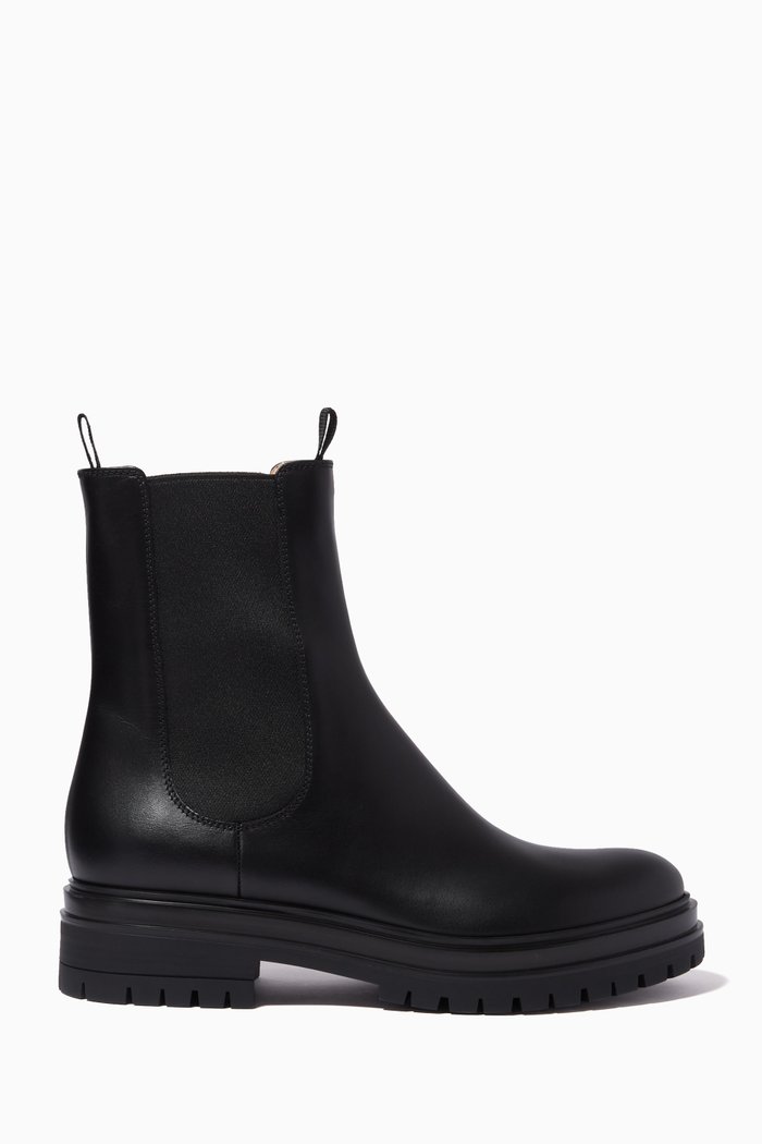 Chester Boots in Leather, Black