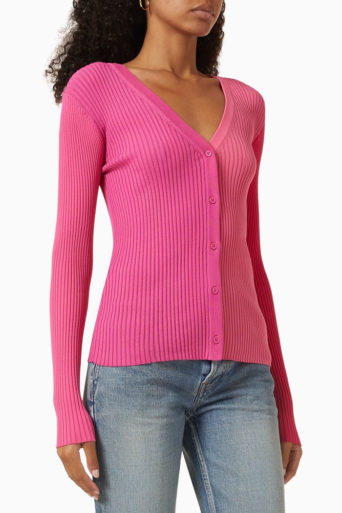 

Cargo Sweater in Ribbed Knit, Pink