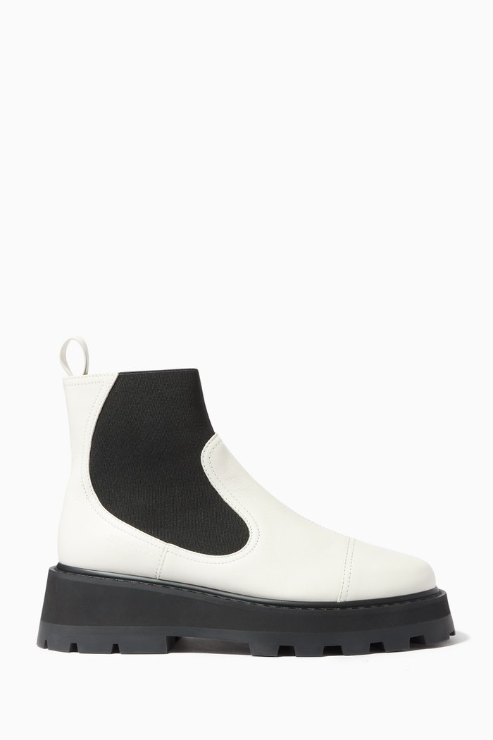 

Clayton Ankle Flat Boots in Vintage Leather, Neutral