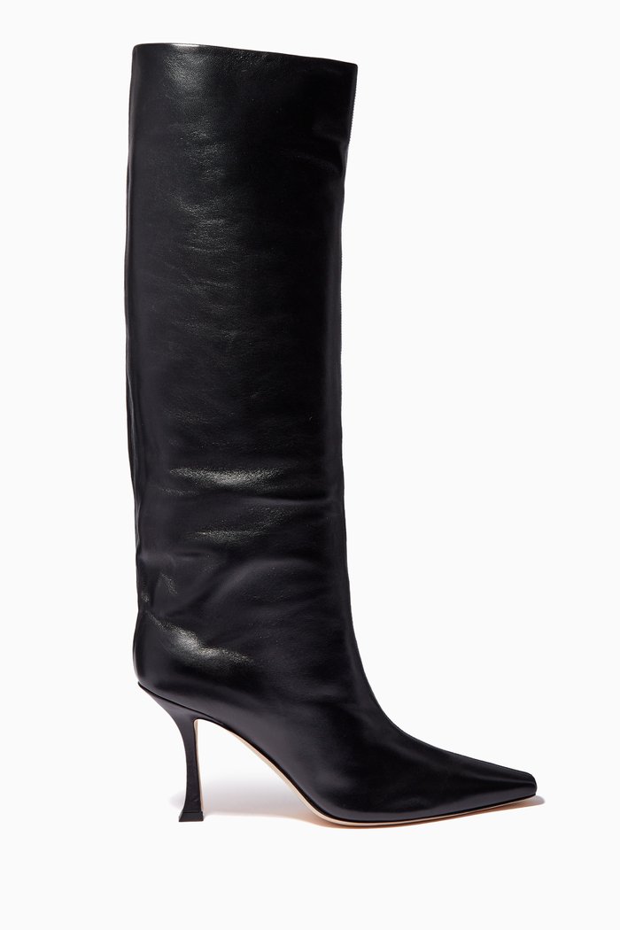 

Chad 90 Knee-high Boots in Nappa, Black