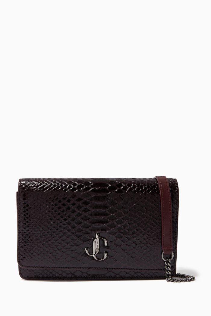 

Palace Mini Bag in Gel Snake Printed Leather, Red