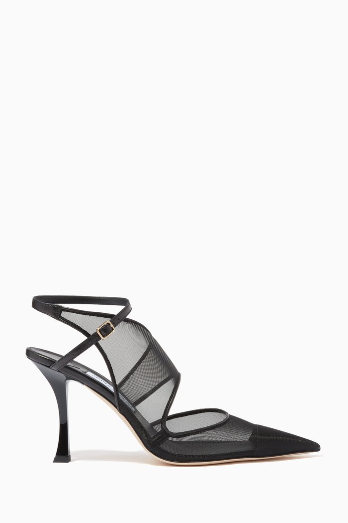 

Traci 90 Pumps in Mesh & Nappa, Black