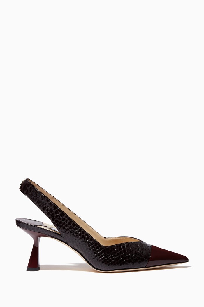 

Liya 65 Slingback Pumps in Croc-embossed Leather, Red