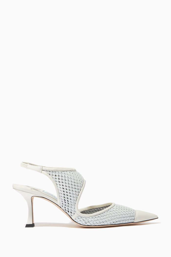 

Sally 70 Cut Out Pumps in Vintage Leather & Neoprene Net, Neutral