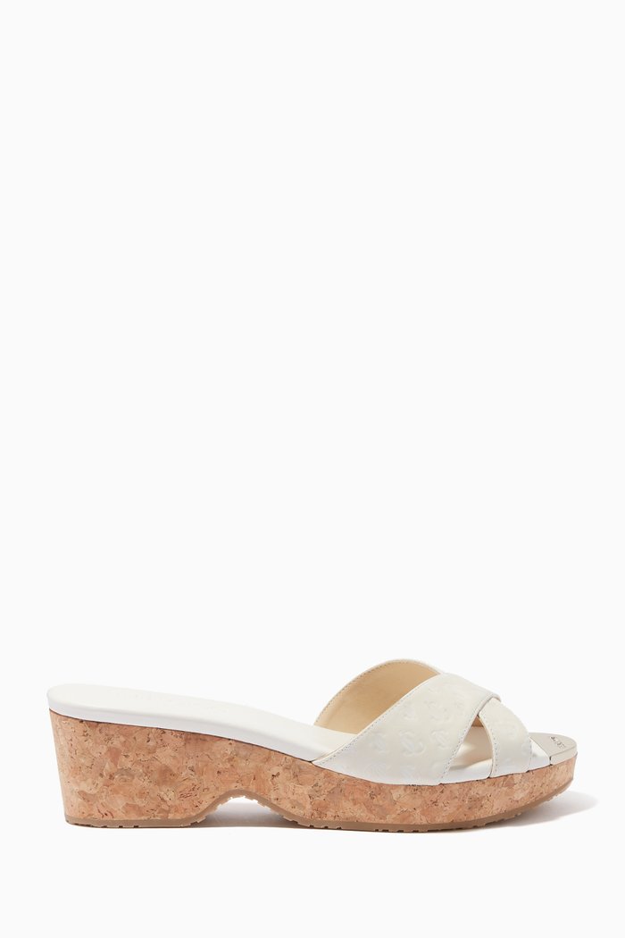 

Panna 50 Wedge Sandals in JC Leather, Neutral