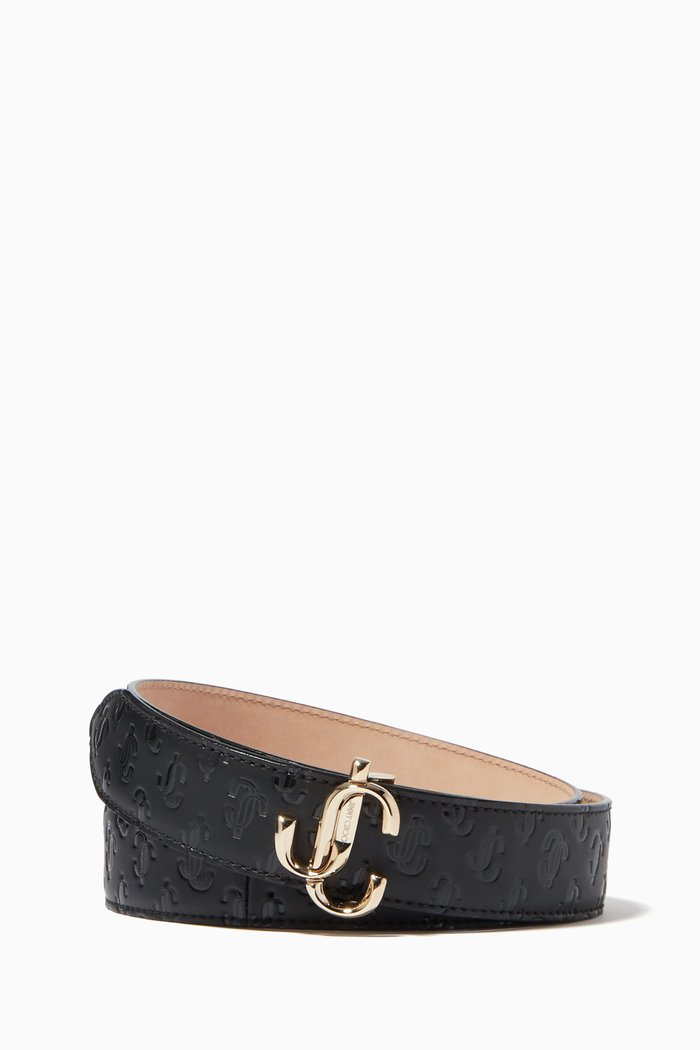

Felisa Belt in JC Monogram Pattern, Black
