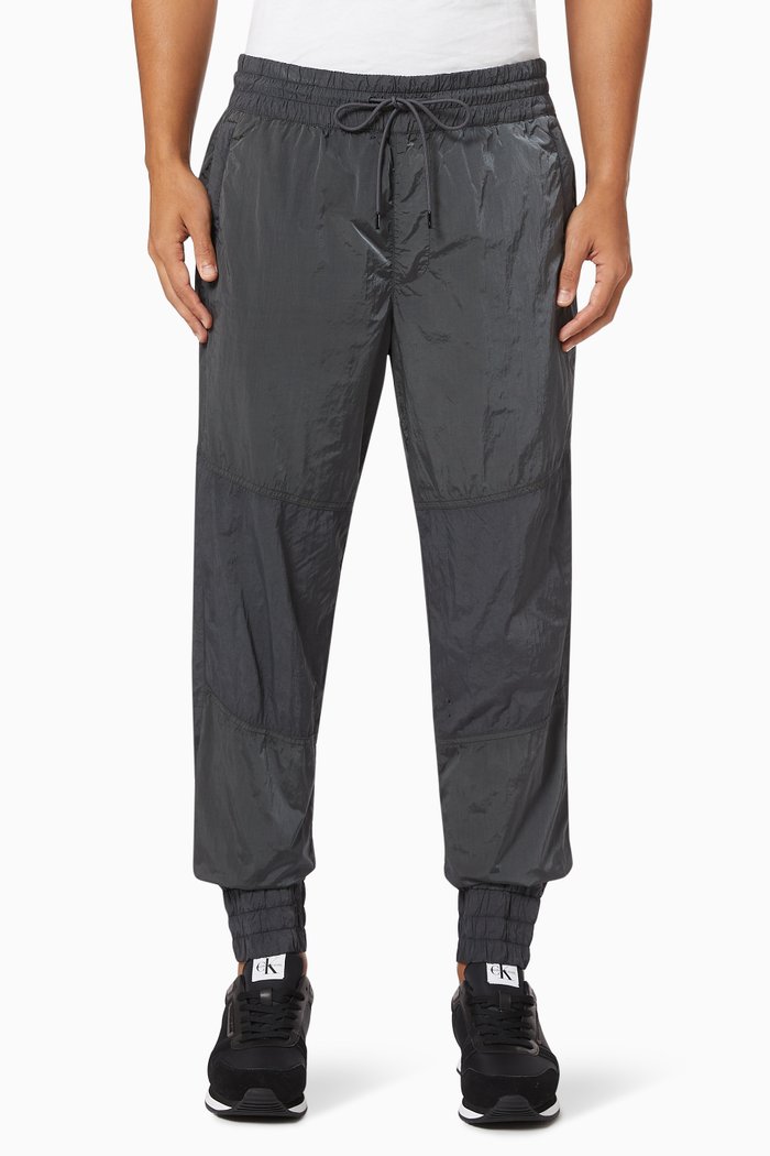 

GMD Track Pants in Crinkled Nylon, Black