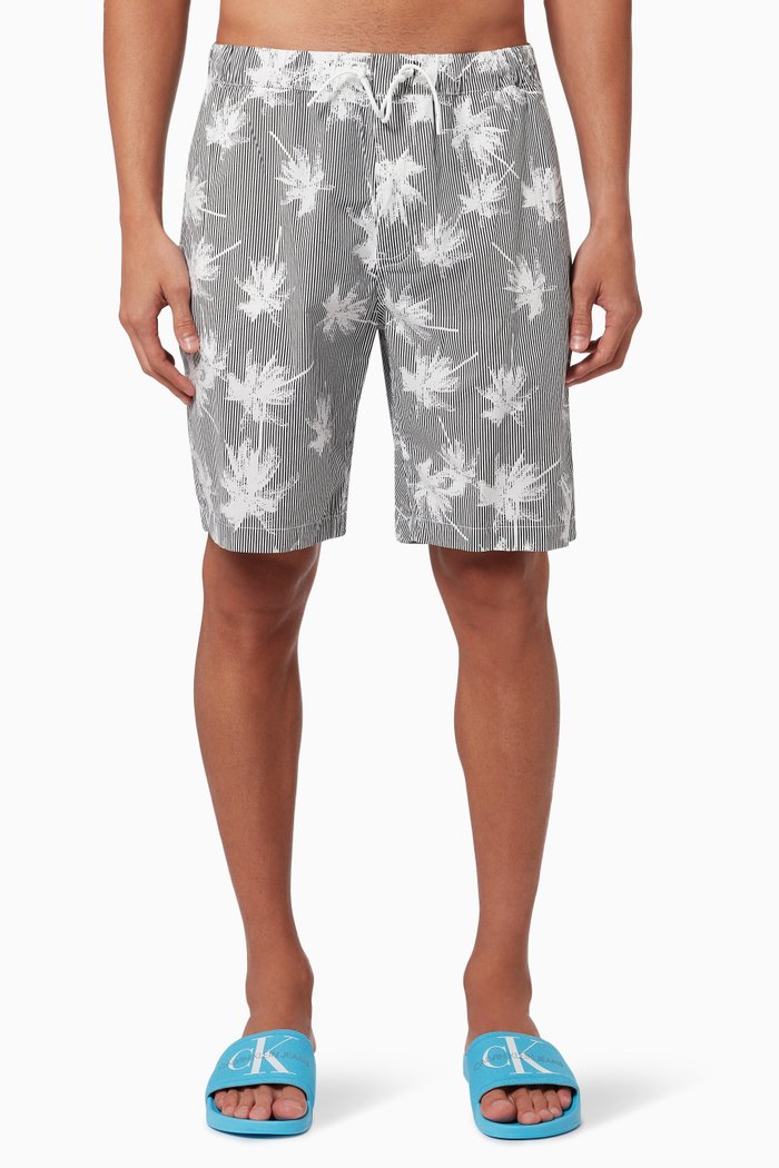 

Printed Shorts in Cotton, Grey