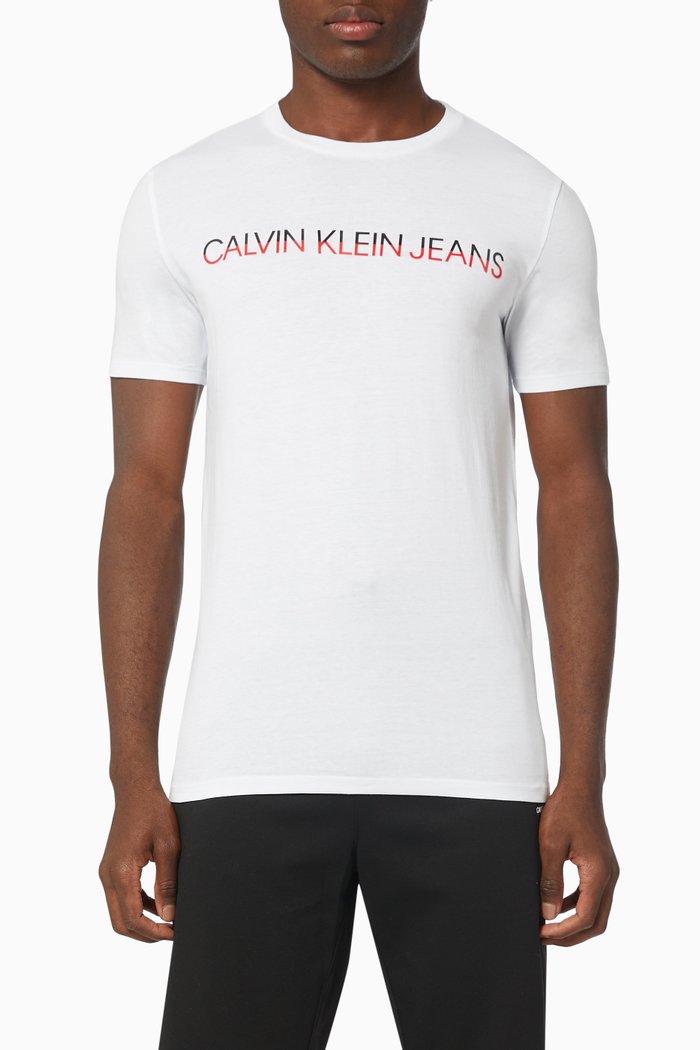 

Two-tone Logo T-shirt in Organic Jersey, White