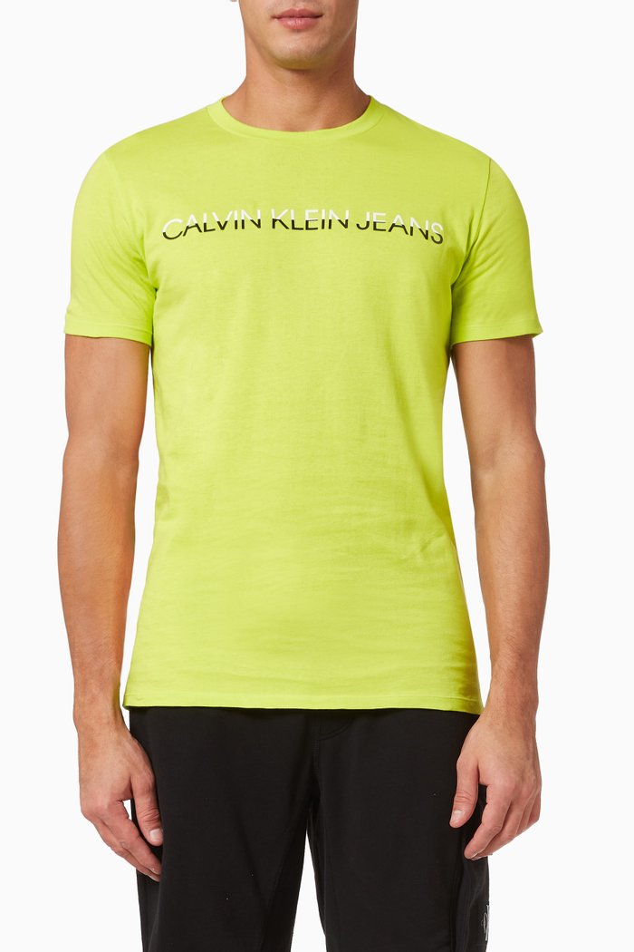 

Two-tone Logo T-shirt in Organic Jersey, Green