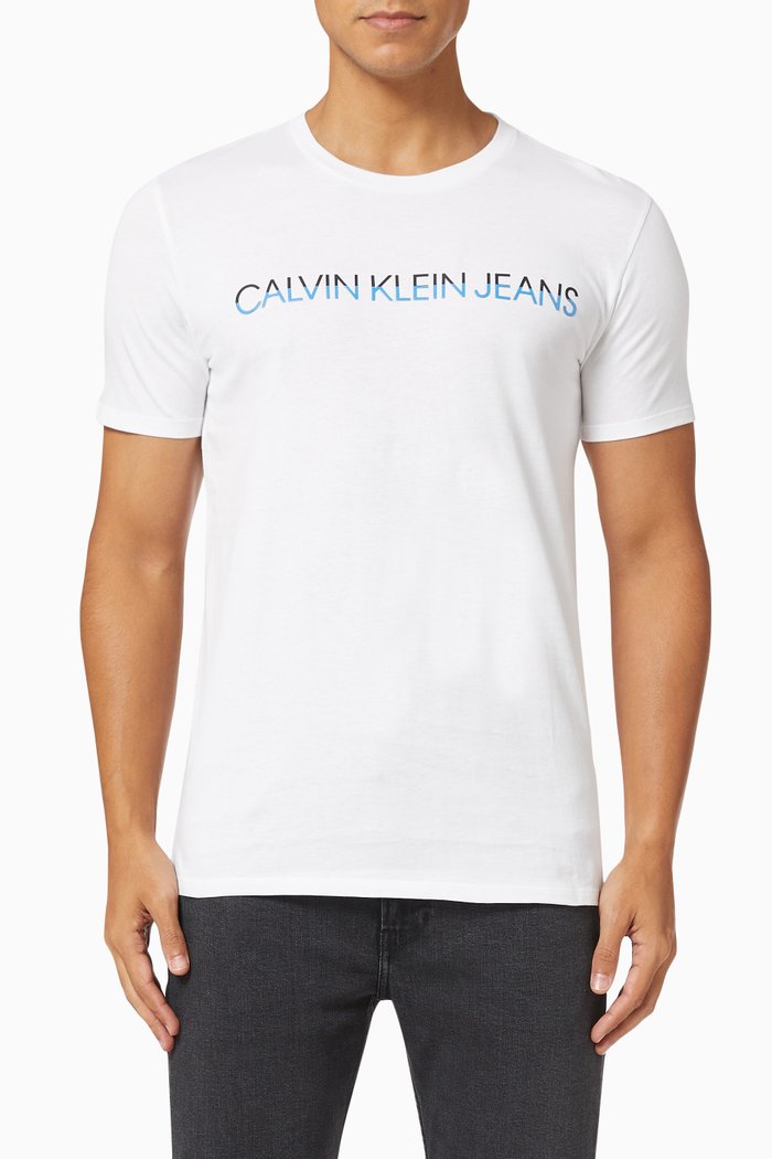 

Two-tone Logo T-shirt in Organic Cotton, White