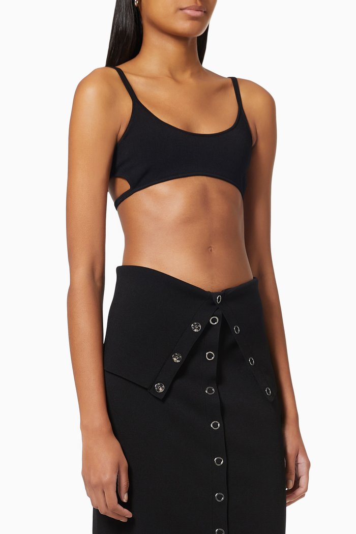 

Hoisery Bra Top in Jersey, Black