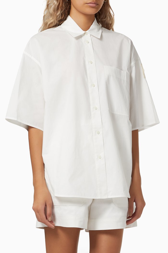 

Short Sleeve Shirt in Poplin, White