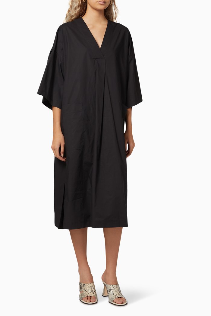 

Spliced Tee Dress in Poplin, Black