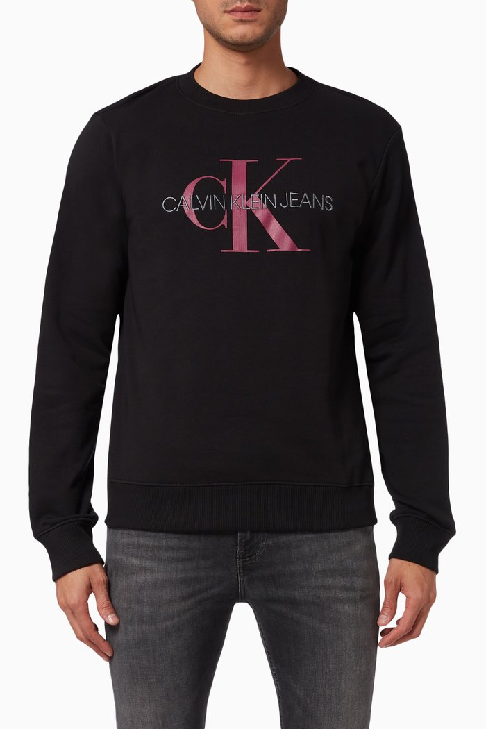 

Monogram Sweatshirt in Organic Cotton, Black