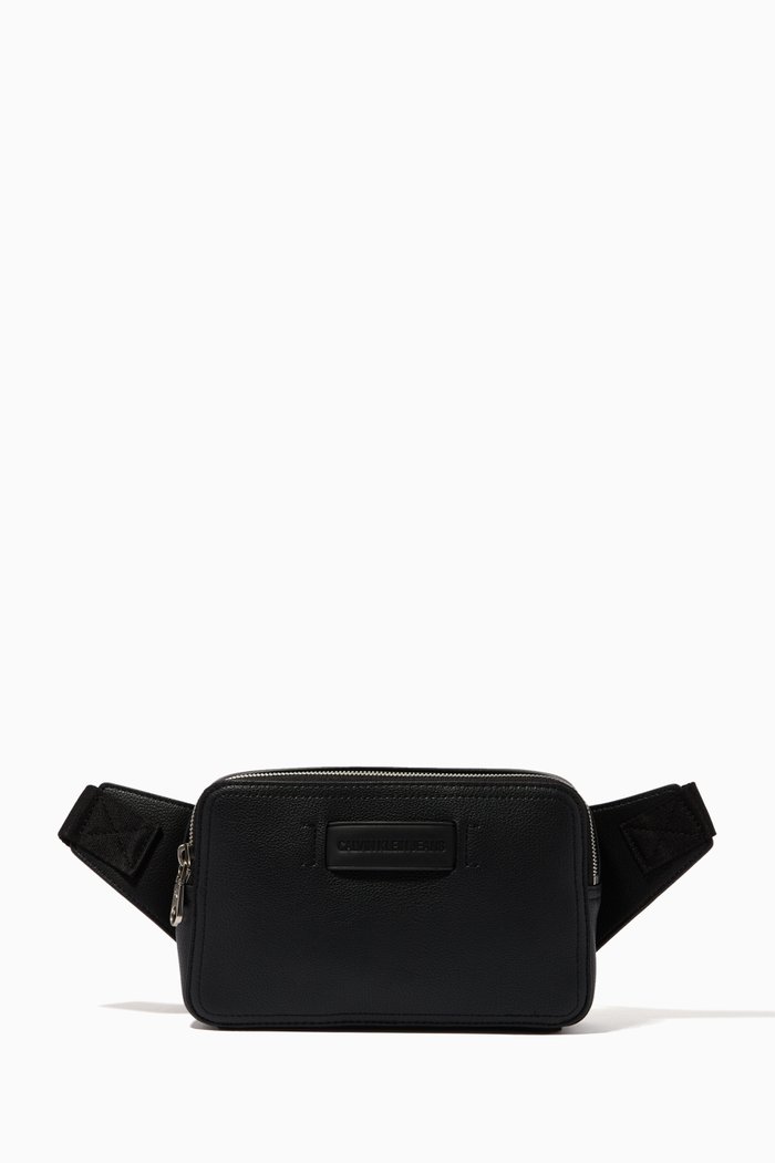CK Belt Bag in Faux Leather, Black