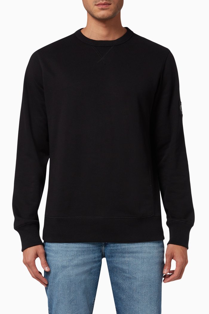 

Badge Sweatshirt in Organic Cotton, Black