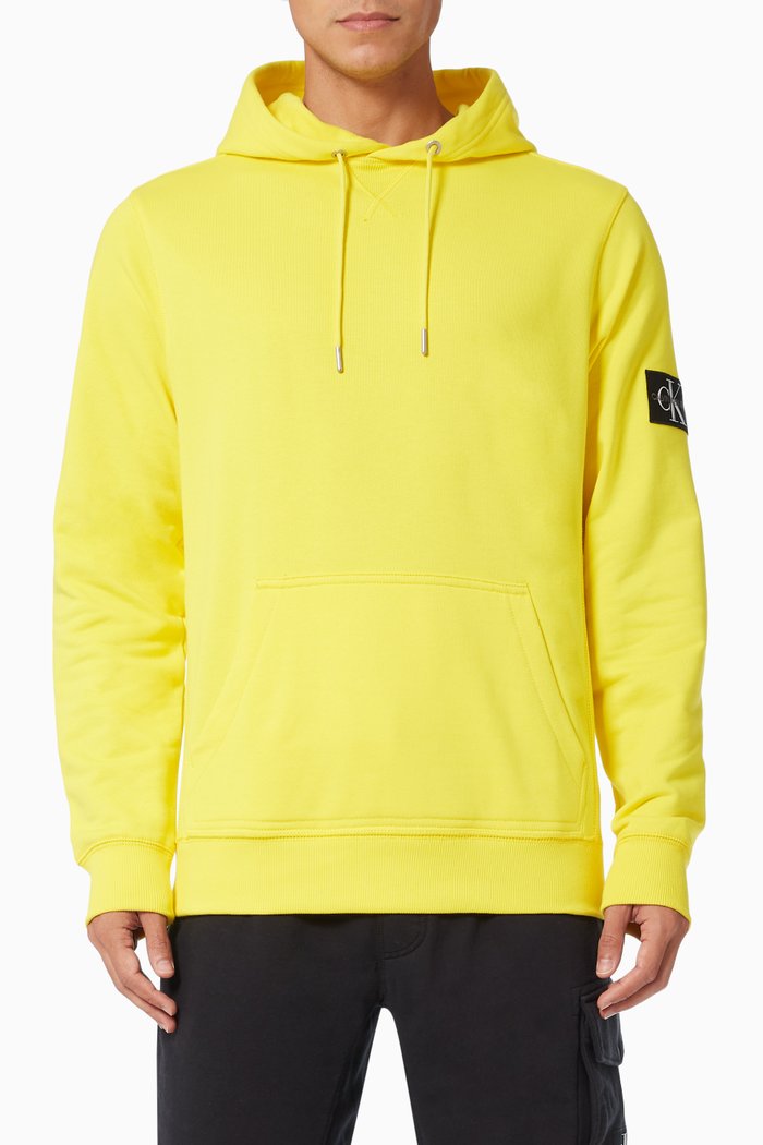 

Badge Hoodie in Organic Cotton, Yellow