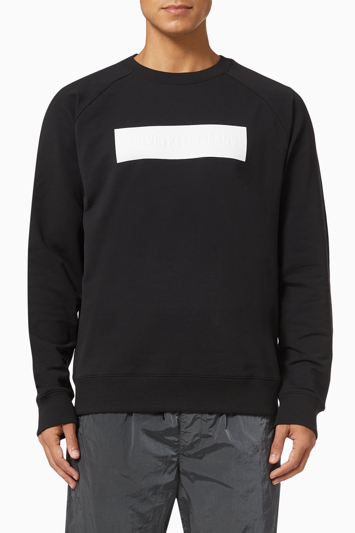 

CK Embossed Logo in Cotton Terry, Black