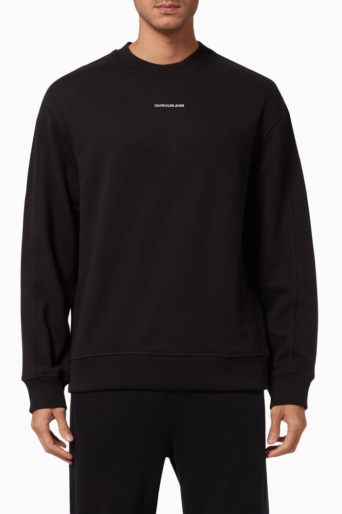 

Relaxed Sweatshirt in Organic Cotton, Black