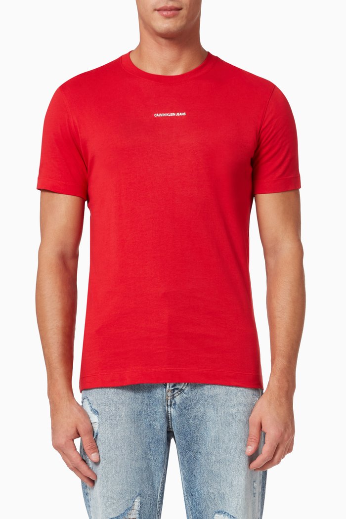 

Micro Branding Essentials T-shirt in Organic Jersey, Red