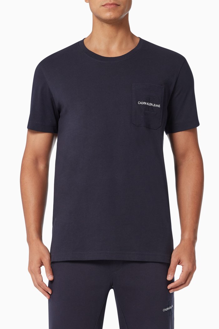 

Pocket Logo T-shirt in Organic Cotton, Blue