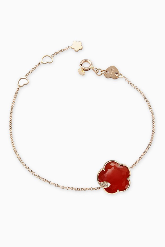

Petit Joli Diamond Bracelet with Red Carnelian in 18kt Rose Gold