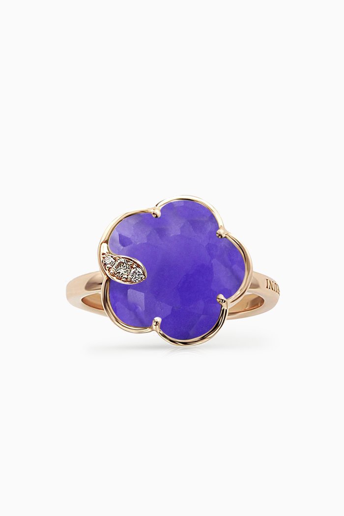 

Petit Joli Diamond Ring with Violet Quartz in 18kt Rose Gold