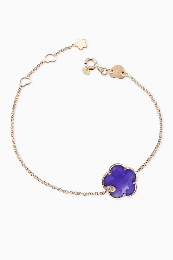 Petit Joli Diamond Bracelet with Violet Quartz in 18kt Rose Gold