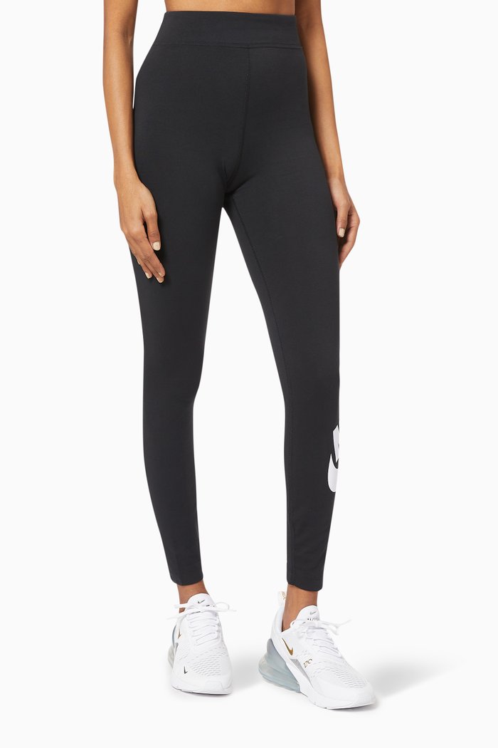 

Sportswear Essential Leggings in Stretch Cotton, Black