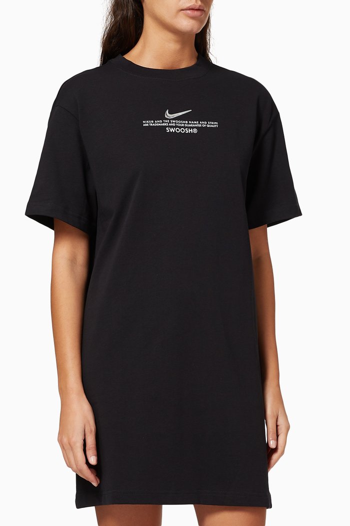 

Sportswear Swoosh Dress in Cotton, Black