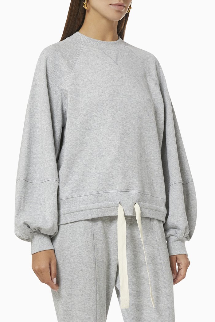 Vince Sweater in Organic Fleece Cotton, Grey