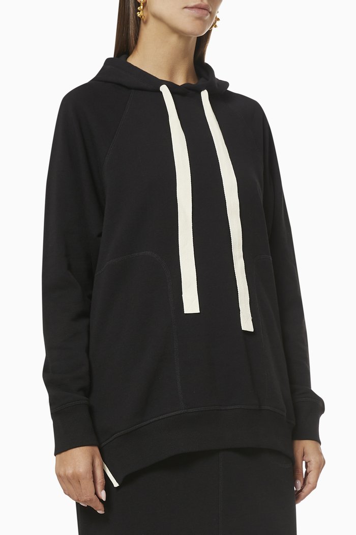 

Vince Hoodie in Organic Fleece Cotton, Black