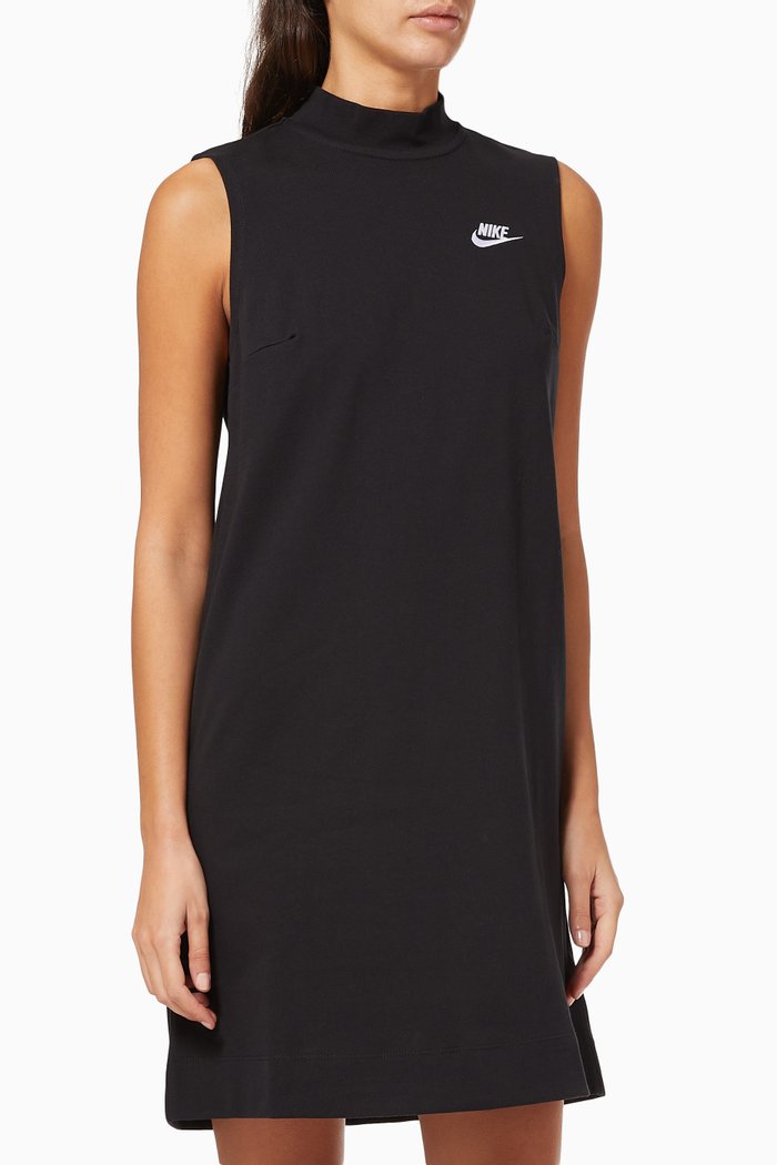 

Sportswear Jersey Dress in Cotton, Black