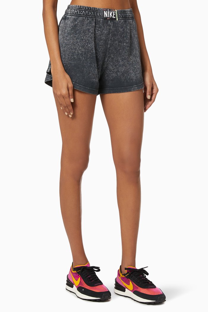 

Sportswear Washed Shorts in Cotton, Black