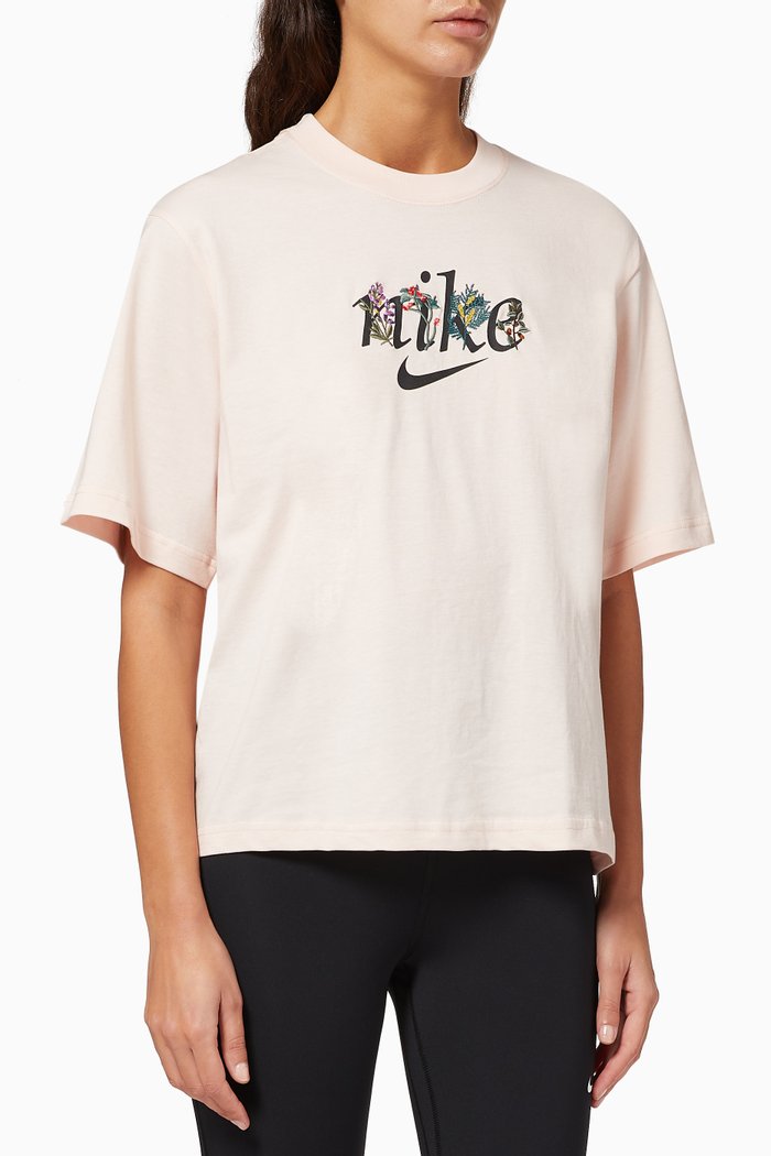 

Nature Logo Print T-shirt in Cotton, Purple