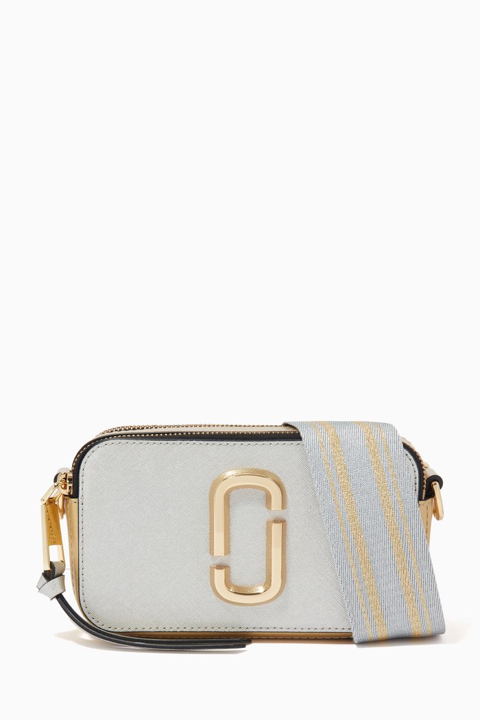 

Snapshot Crossbody Bag in Leather, Silver