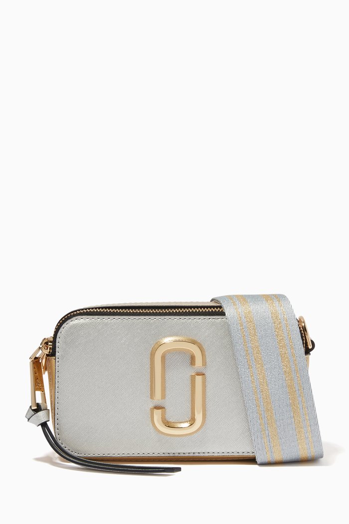 

Snapshot Crossbody Bag in Leather, Silver