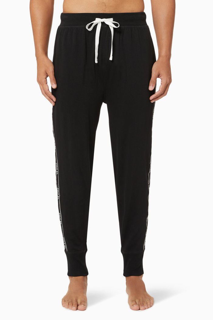

Logo Tape Joggers in Cotton, Black