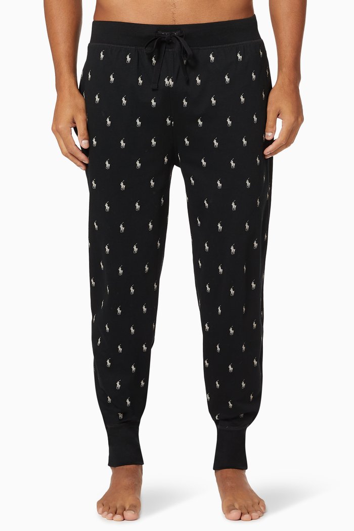 

All-over Pony Sweatpants in Cotton, Black
