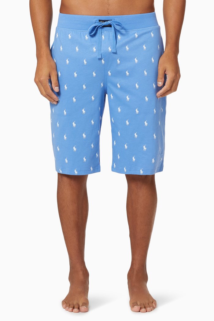 

All-over Pony Sweatshorts in Cotton, Blue