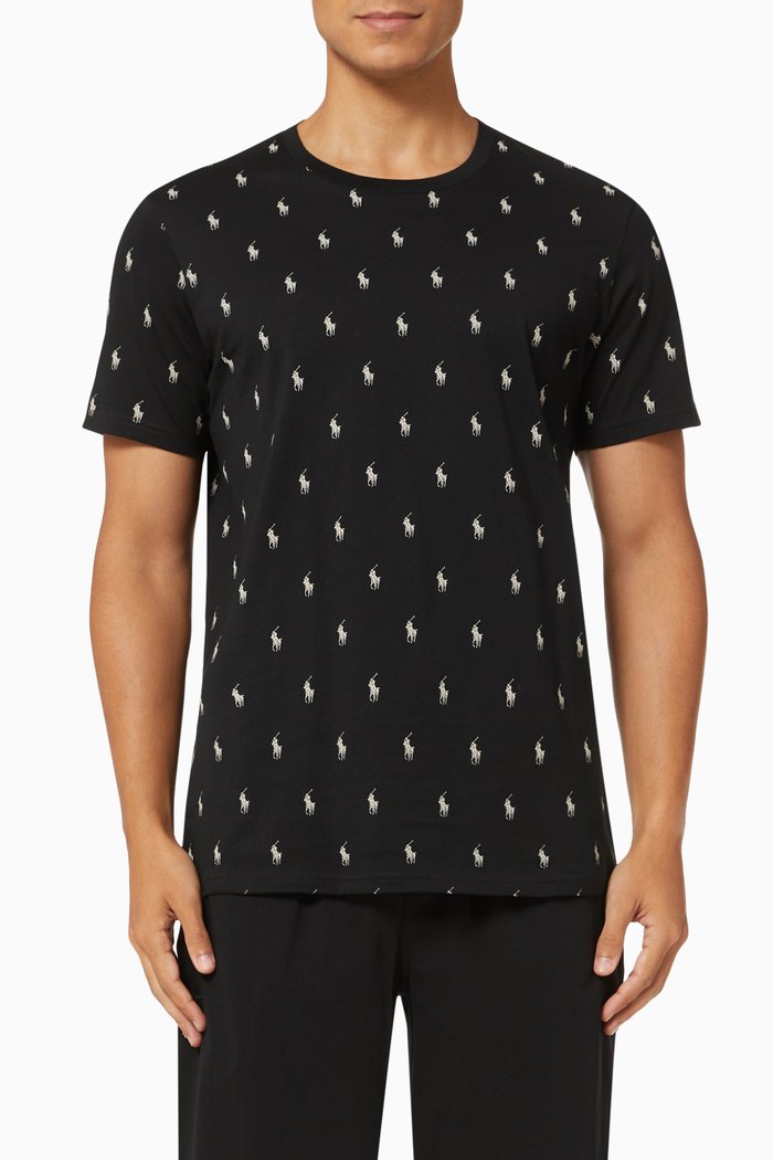 

All-over Pony T-shirt in Cotton, Black
